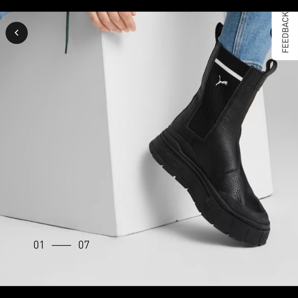 Puma Black Chunky Ankle Boots with Elastic Panels